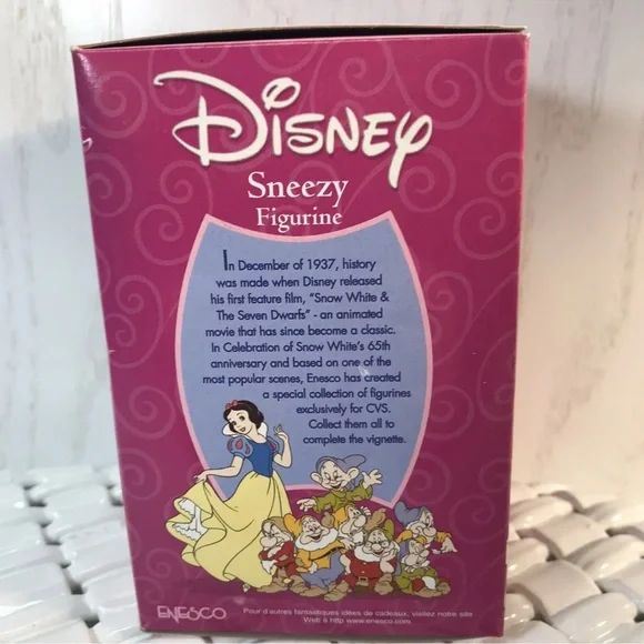 Disney Princess Enesco SNEEZY Dwarf Figurine Snow White Christmas Decor - Picture 6 of 9